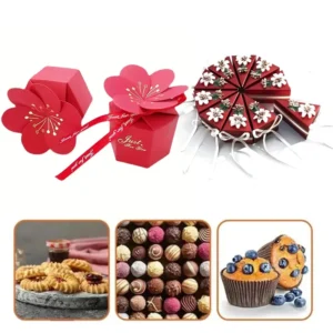 Biodegradable Floral Favor Boxes Plant-Based Petal Design Candy Holders for Eco-Chic Weddings Zero-Waste Banquet Decor