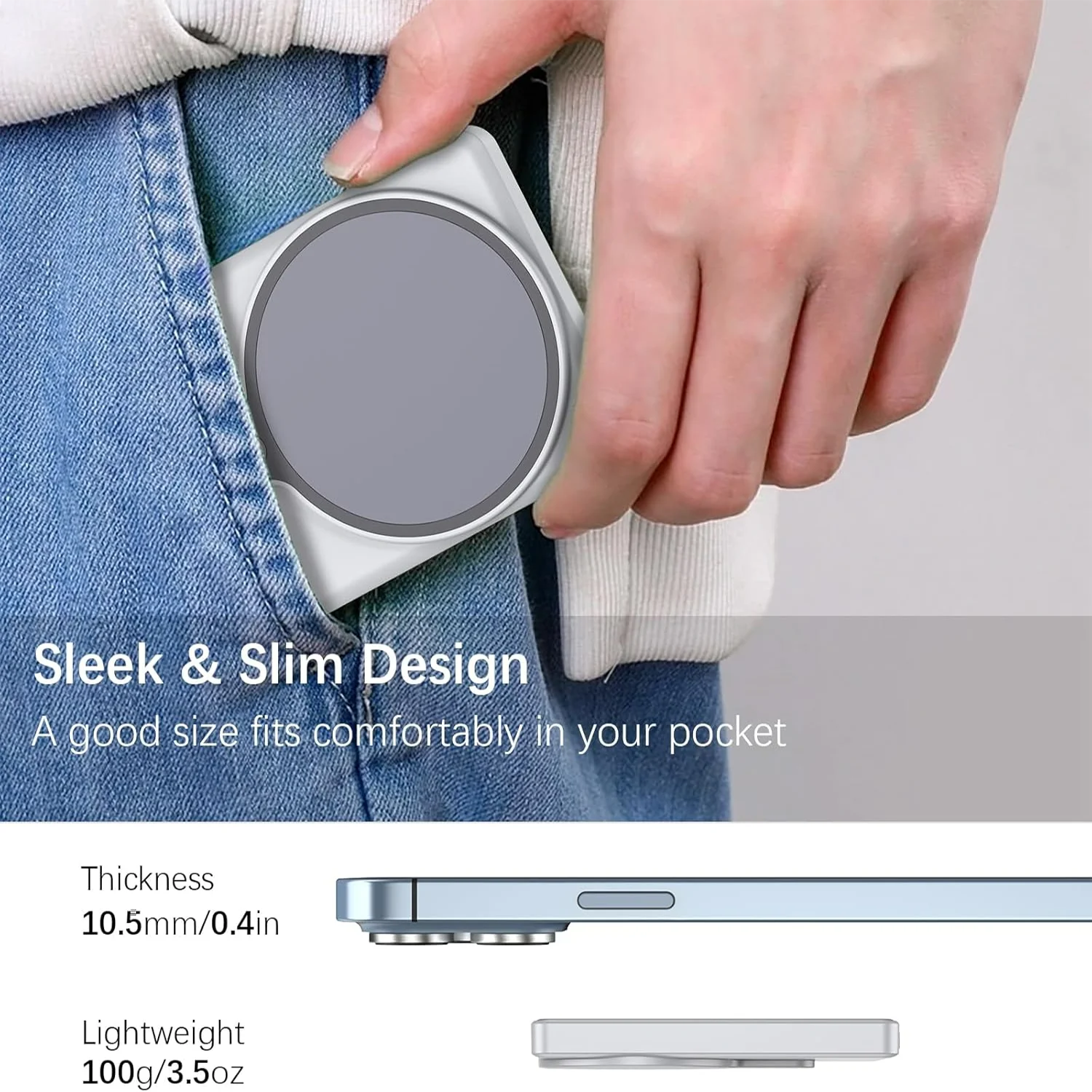 Wireless Selfie Screen Rear Back Camera Monitor for Selfie Vlog Live Stream Magnetic Mount with Remote Control for iPhone etc. - Image 5