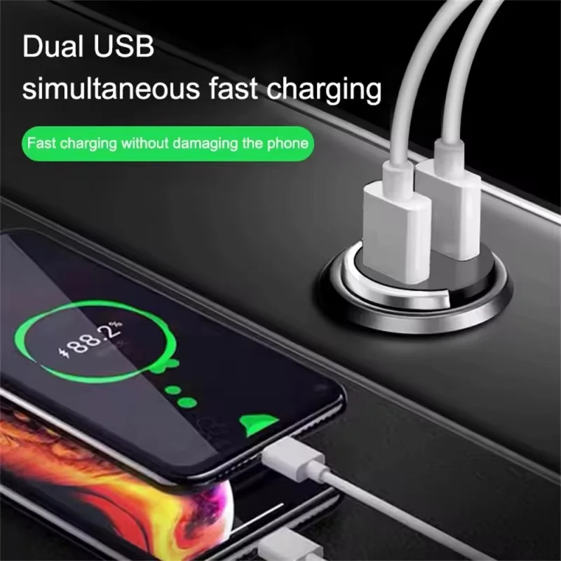 2025 Mini 100W PD QC Pull Ring Fast Charging Car Charger USB C Car Phone Charger Adapter For iPhone Xiaomi Samsung Huawei - Image 2