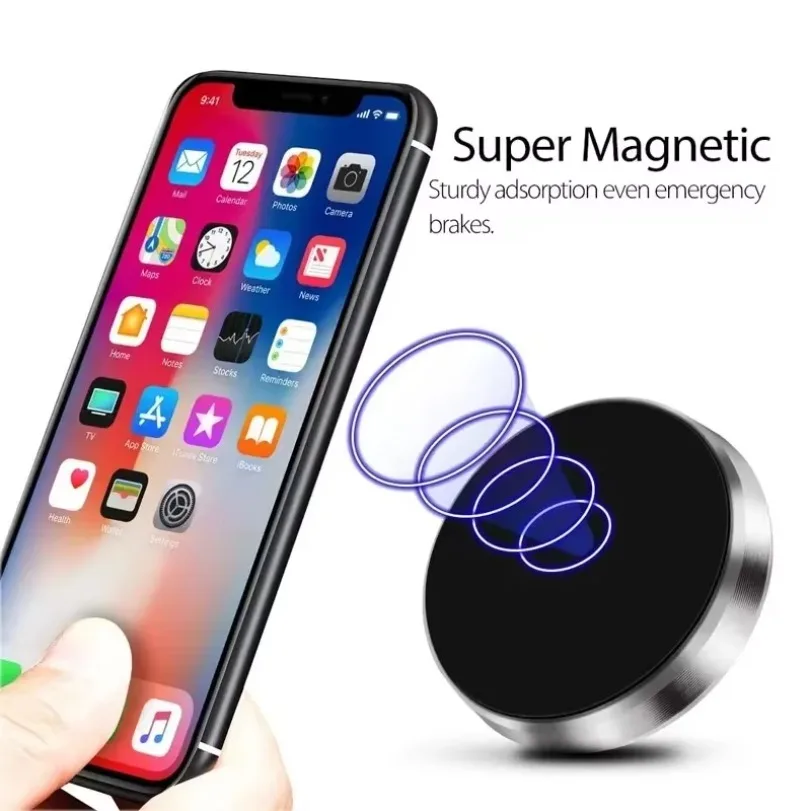 Universal Magnetic Car Mini Phone Holder Magnet Mount Stick Dashboard Wall Cell Bracket For Magsafe iPhone 16-12 Samsung Xiaomi - Image 2