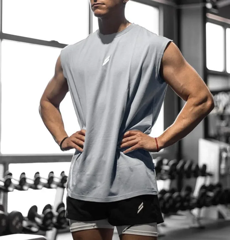 Sleeveless T-shirt Men Quick-drying Fitness Bodybuilding Shirt Male Fashion Basketball Vest Mesh Breathable Summer Gym Tank Men - Image 3