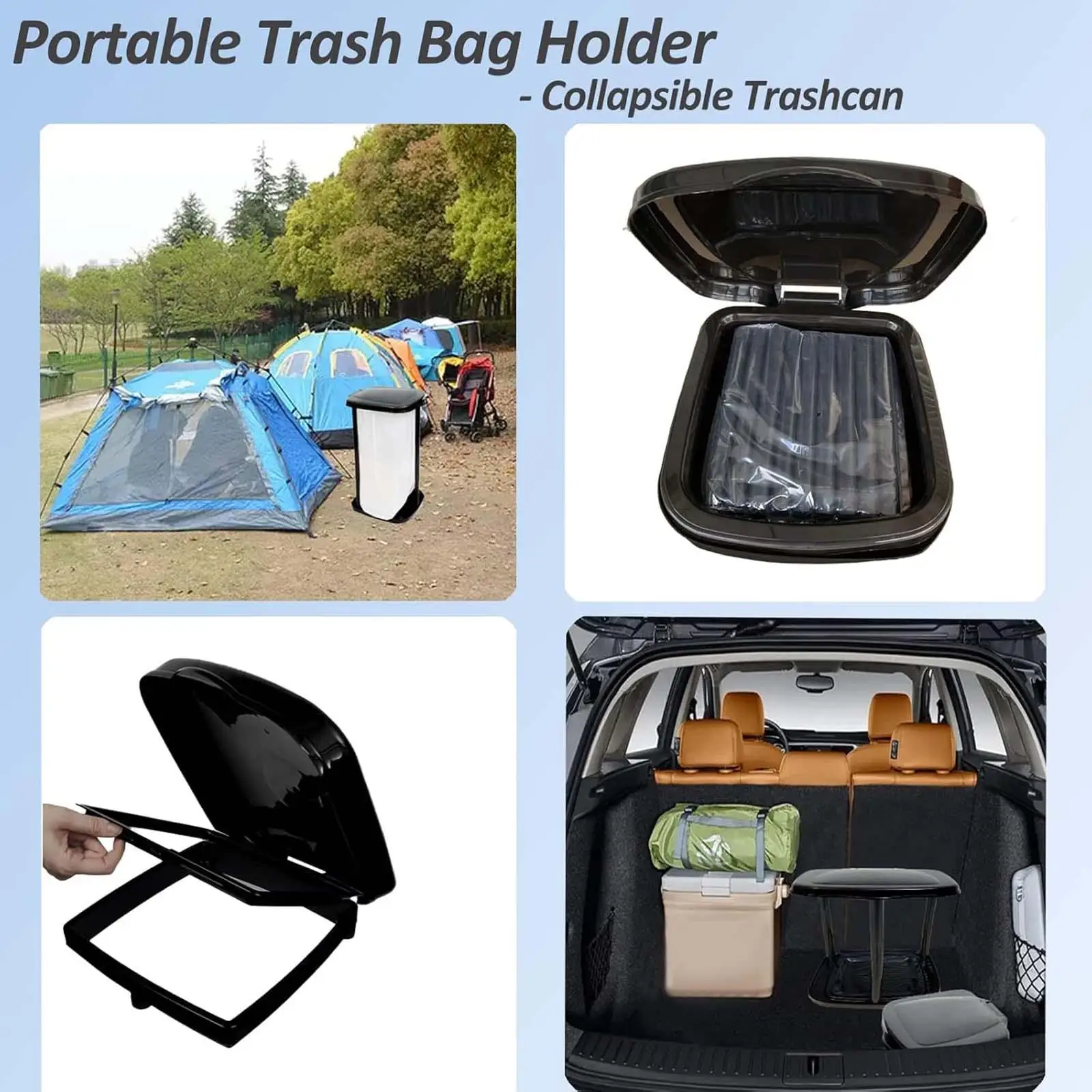 Portable Trash Bag Holder Minimalist Foldable Garbage Bag Support Waste Bin for Home Kitchen Kitchen Countertop Trash Cans - Image 3