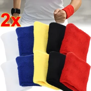 Cotton Wrist Wrap Sweatband Moisture Wash Towel Band Absorbent Wicking Athletic for Tennis Basketball Gym Wrist Support 1/2pcs