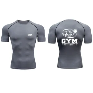 Personalized Graphic Print Compression T-Shirt Men's Fitness Sportswear Quick Dry Gym Running T-Shirt, Gym Sports Workout Top