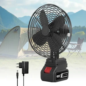 10000/20000mAh Camping Fan 6 Inches Wireless Outdoor Fishing Desktop Portable Metal Fan Strong Wind Fan Fit Makita 20V Battery
