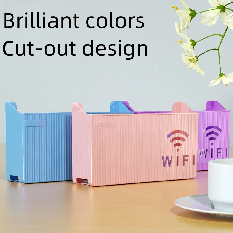 Wireless WIFI, TV Set-Top Box Wall Mounted Storage Rack, For Living Room, Bedroom Sorting Storage Home Router Storage Box, - Image 3