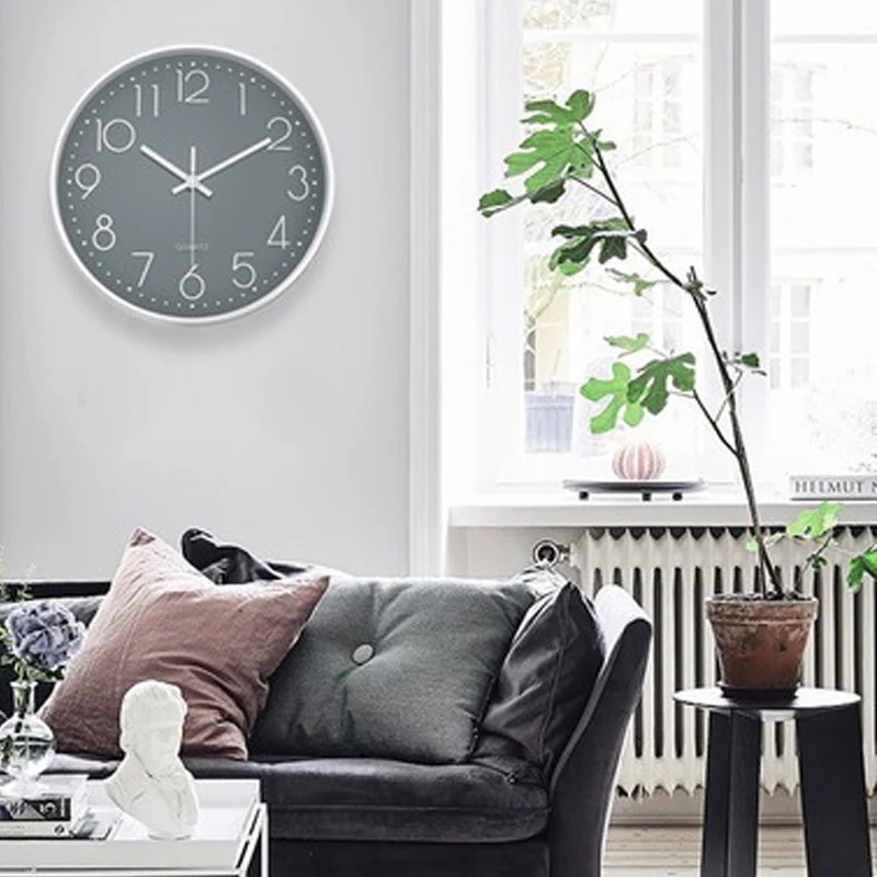 8 Inch Quartz Wall Clock Simple Mute Clock Hole-free Cubic Digital Wall Clock Home Decoration Living Room Bedroom Decoration - Image 5