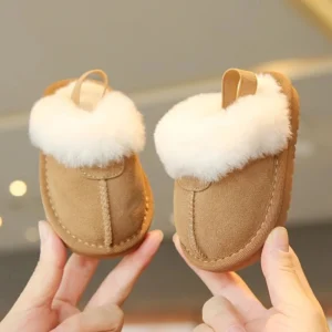 0-18M male and female baby autumn and winter cotton slippers with plush insulation soft sole comfortable indoor walking shoes