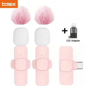 Lavalier Microphone For Type-C Smartphones Wireless mini Mic for Vlogging TikTok Facebook Videos Microphones Audio Recording