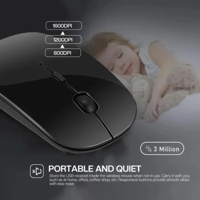 Rechargeable Wireless Gaming Mouse Portable Ergonomic Quiet And Magical Suitable For Portable Computers Tablets IPAD Phone - Image 5
