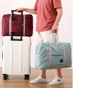 Fashionable Foldable Travel Bag: Large Capacity, Splash-Proof Carry-On Luggage Handbag for Unisex Fitness & Holiday Trips