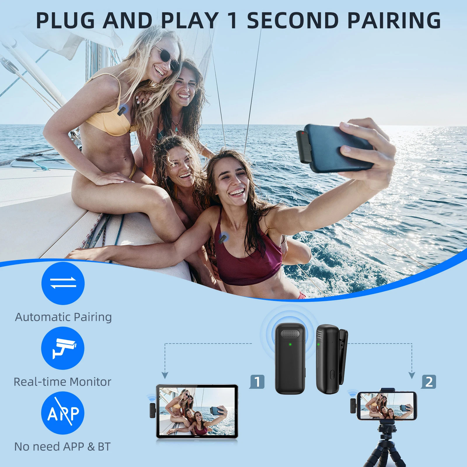 K30 Wireless Lavalier Microphone Charging Case Mic Portable Audio Video Recording for iPhone Android Notebook Live Gaming Mic - Image 4