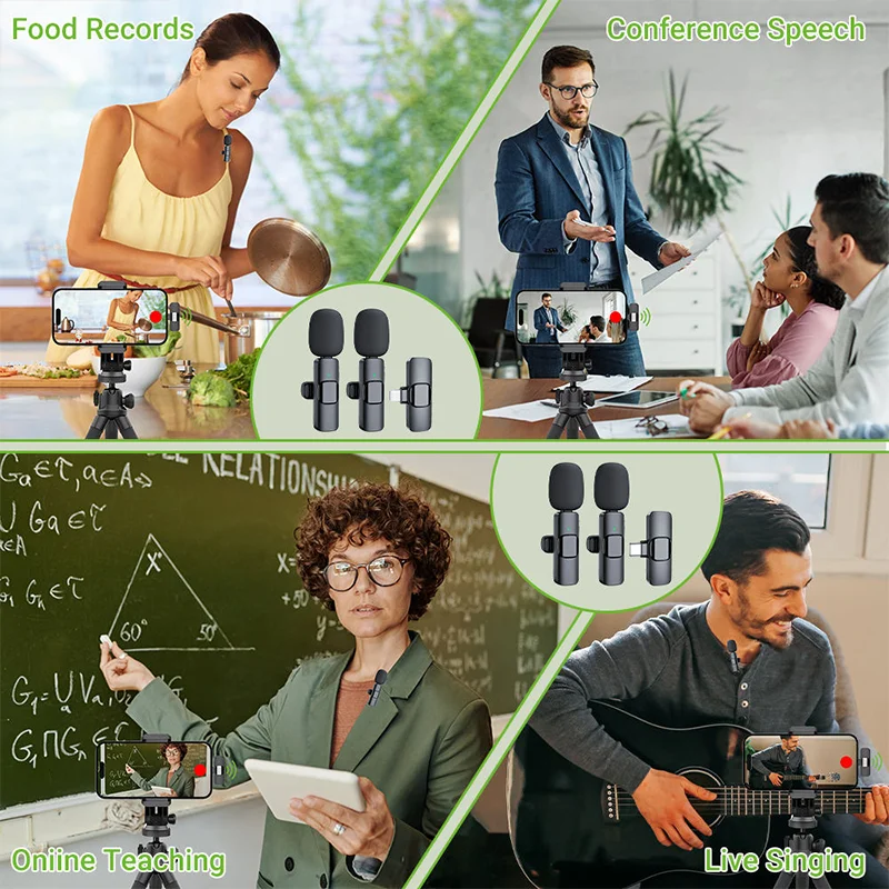 Basix 2.4G Wireless Lavalier Microphone Portable Audio Video Recording Mini Mic for iPhone Android Live Broadcast Gaming Phone - Image 5