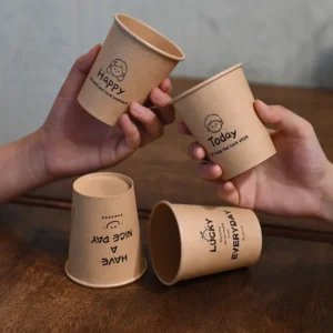 50PCS Disposable Biodegradable Paper Cup Tasting Cup 250ml Coffee Tea Milk Cup Party Supplies Drinking Tool Birthday Tableware