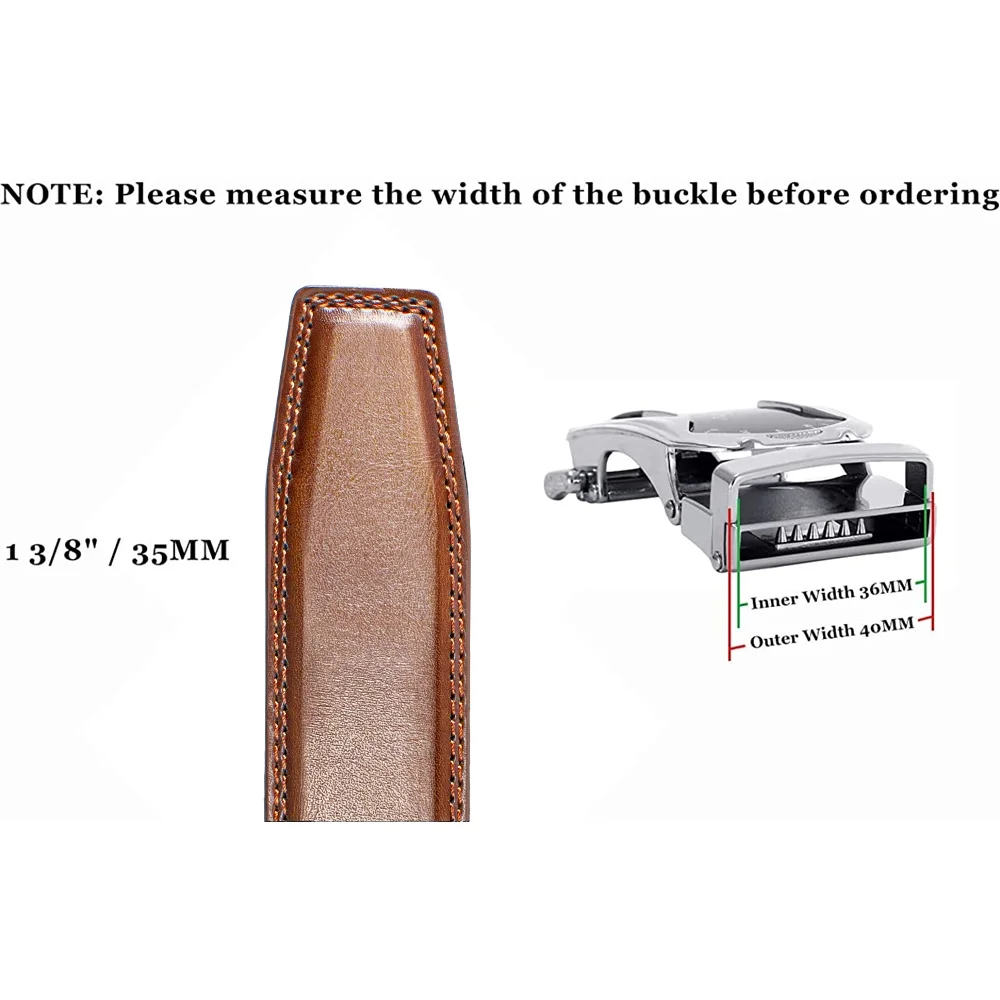 DOOPAI Mens Leather Belt Multiple Colors Automatic Available Belts Leisure Fashion Ratchet Belts for Men Pants Waistband - Image 4