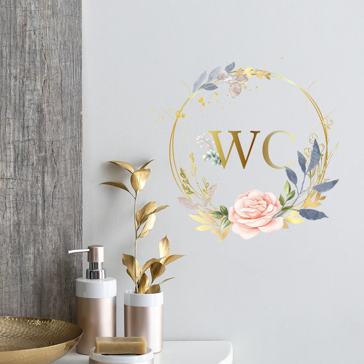 Creative Golden Floral Aesthetic Home Decoration Wallpaper Living Room Modern Art Mural Bedroom Toilet Decal Bathroom Wall Decor - Image 6