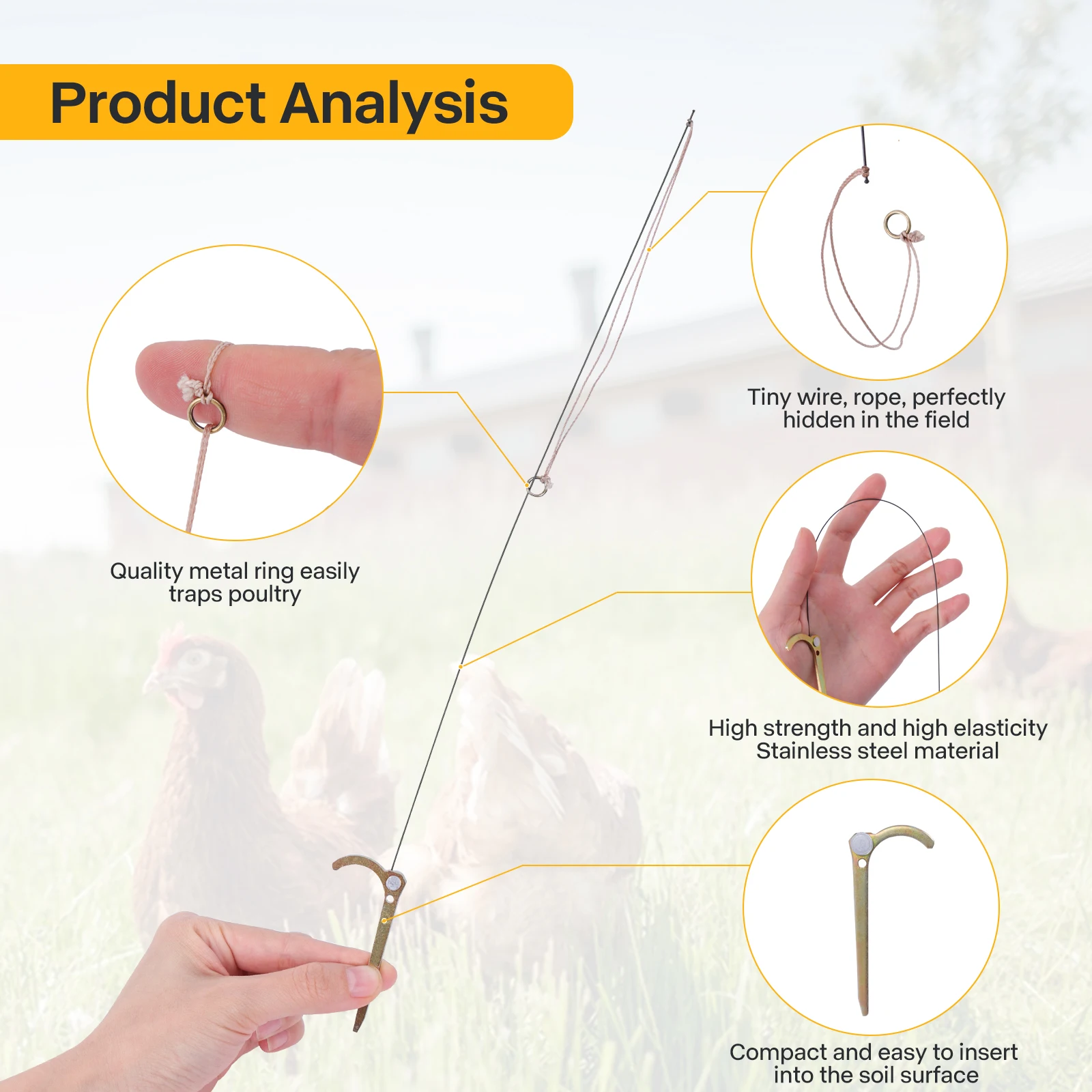 Professional Bird Trap for Chicken Pheasant Wild Duck Partridge Mallard Tying Birds' feet Won't Hurt Them - Image 3
