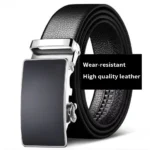 Cowhide belt, men's leather belt, automatic buckle, men's top layer, high-end trendy buckle