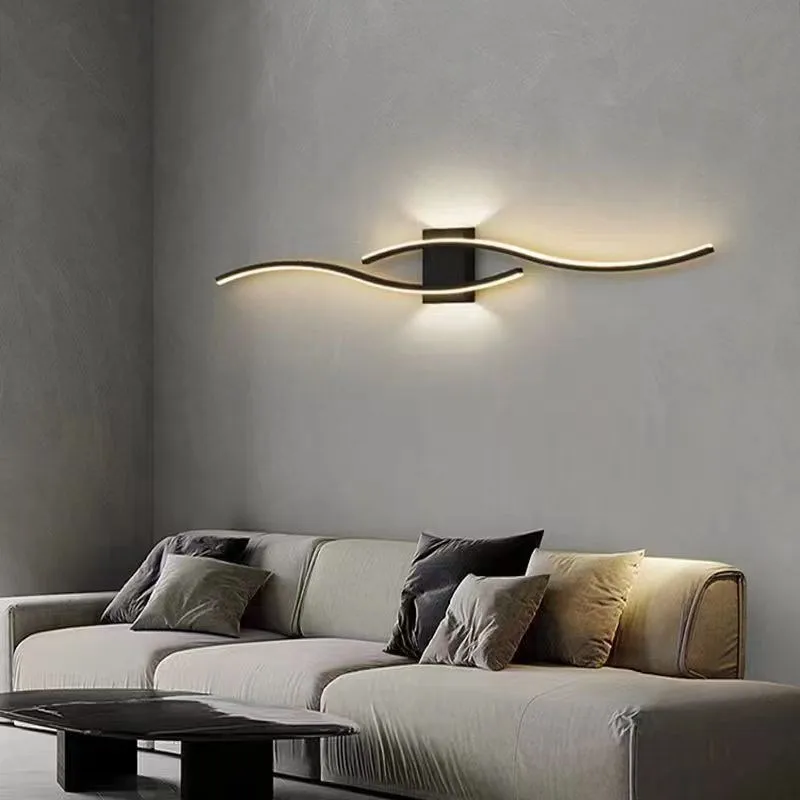 Moder LED Wall Lamp Long Strip Wall Lamps TV Background Decorative Lighting For Bedroom Living Room Home Indoor Lighting Fixture - Image 2