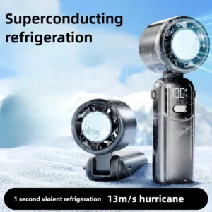 Rechargeable Portable Desk Fan, Ultra Quiet & Strong Wind, Foldable Handheld, 90° Adjustable USB Fan for Office Outdoor Travel