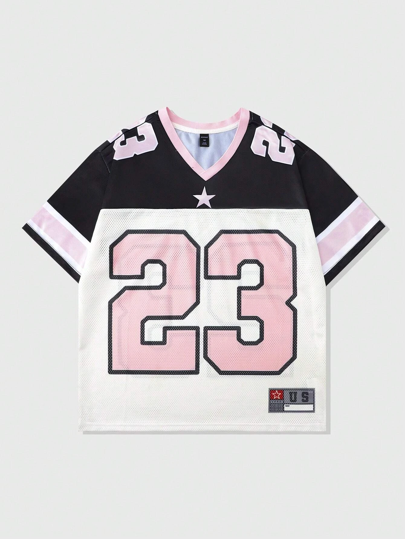 2025 New Hot Women's Summer Y2K Fashion Casual Shirt Street Retro Hip Hop 23 Shirt V-Neck Loose Breathable Quick Drying T-Shirt - Image 3