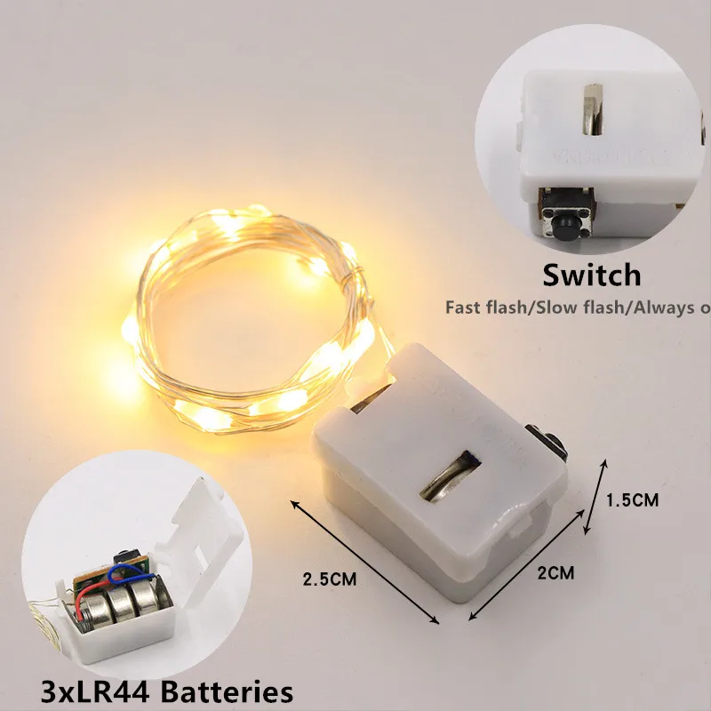 LED Fairy Lights Button Battery Light String Christmas Wedding New Year Bedroom Living Room Garden Decoration Garland - Image 6