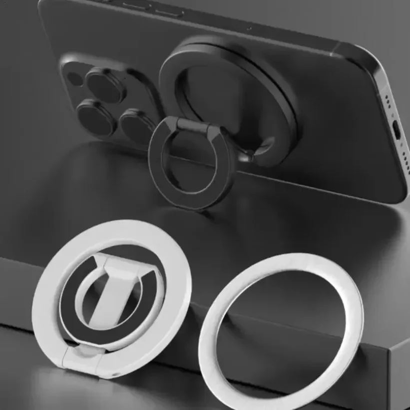 Double-sided Phone Stand Magnetic Phone Finger Ring Holder Foldable Desktop Stand For Magsafe iPhone 16/15/14/13/12 Pro Max - Image 3