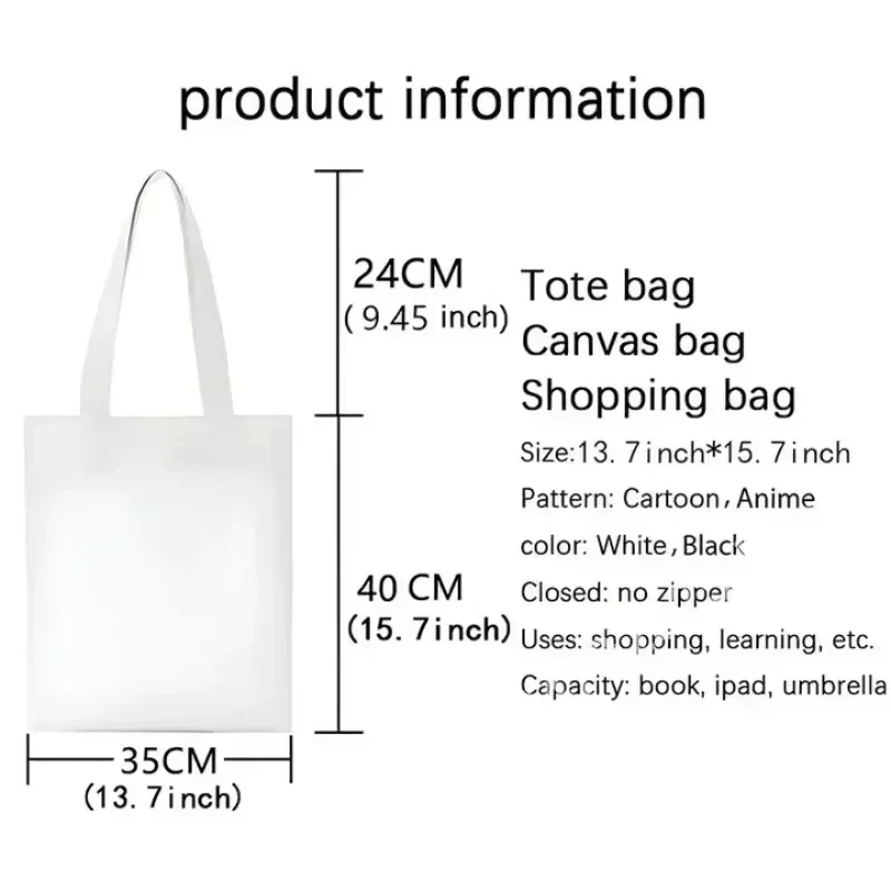 Kawaii Chiikawa Women's Handbag, Casual Large Capacity Shopping Bag ECO Fashionable Canvas Reusable Canvas Shoulder Bag Gift - Image 4