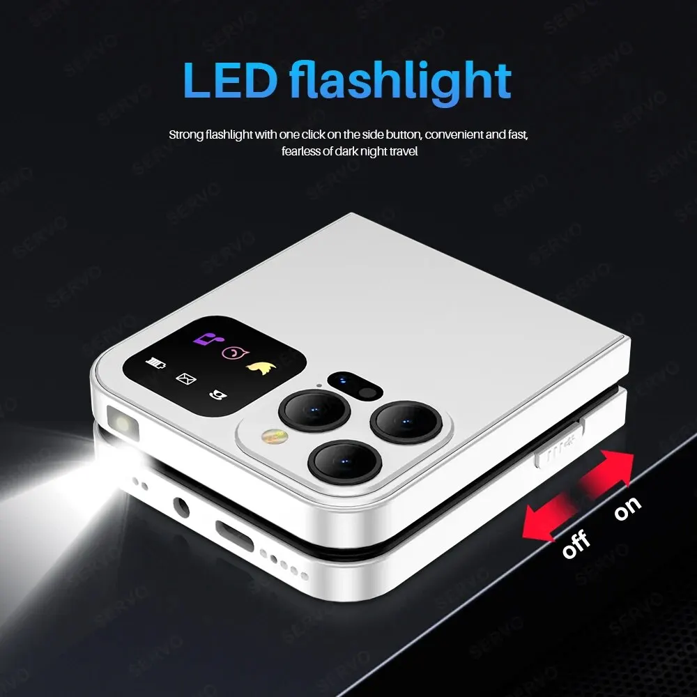 SERVO A50 PRO Foldable Mobile Phone Auto FM Radio Call Record Speed Dial Magic Voice Dual SIM GSM Unlocked Cellphone 2.4" Type-C - Image 4