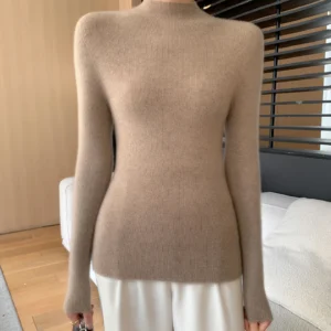 Fashion Woman Autumn Winter Sweater Elegant Female Merino Wool Knitwear Slim Pullover Cashmere Lady Long Sleeve Clothing Tops