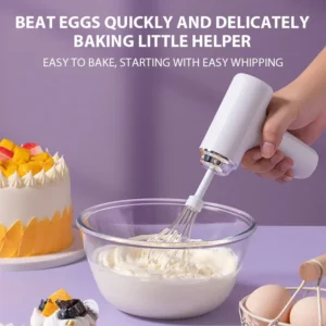 Electric Hand Mixer Rechargeable Small Whisk for Baking Cake Cream Dough Wireless Handheld Egg Beater Kitchen Cooking Tool
