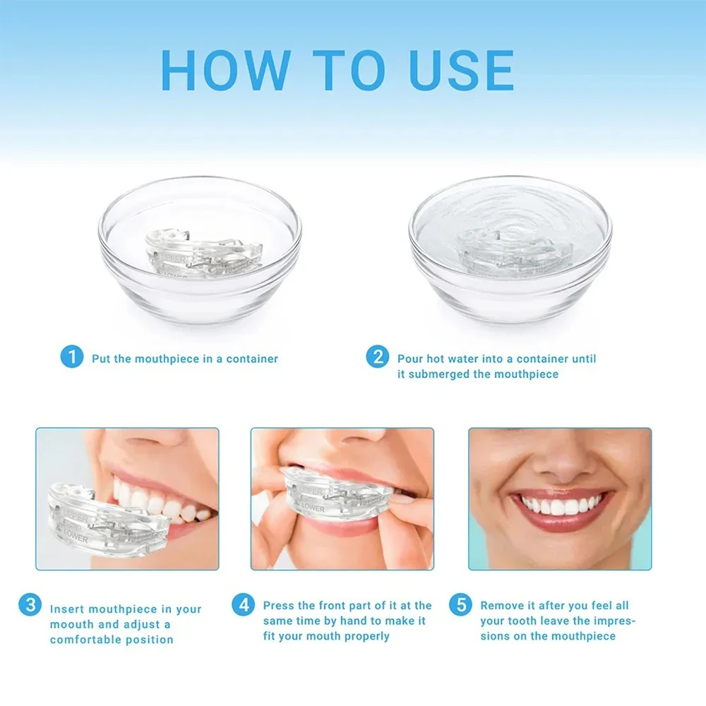 1/2/3/4/5Pcs,Anti-Snoring Teeth Bruxism Mouthguard Improves Sleep Teeth Bruxism Sleep and Apnea Snoring Device Stops Snoring - Image 4