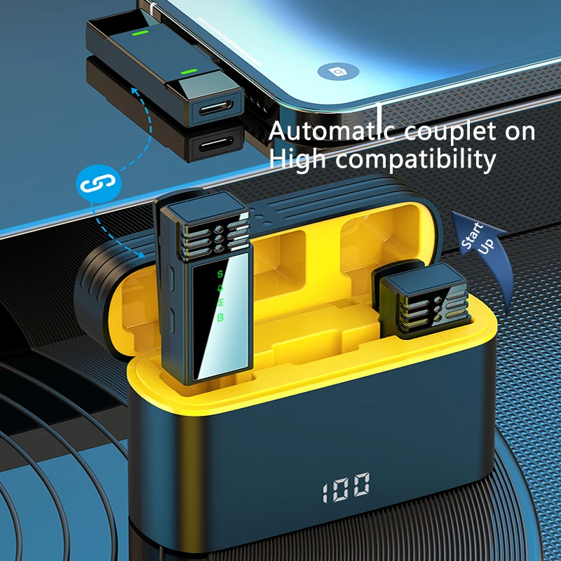 Wireless Lavalier Microphone Portable Audio Video Recording Noise Cancelling Mini Mic for Vlog Interview Live Streaming - Image 2