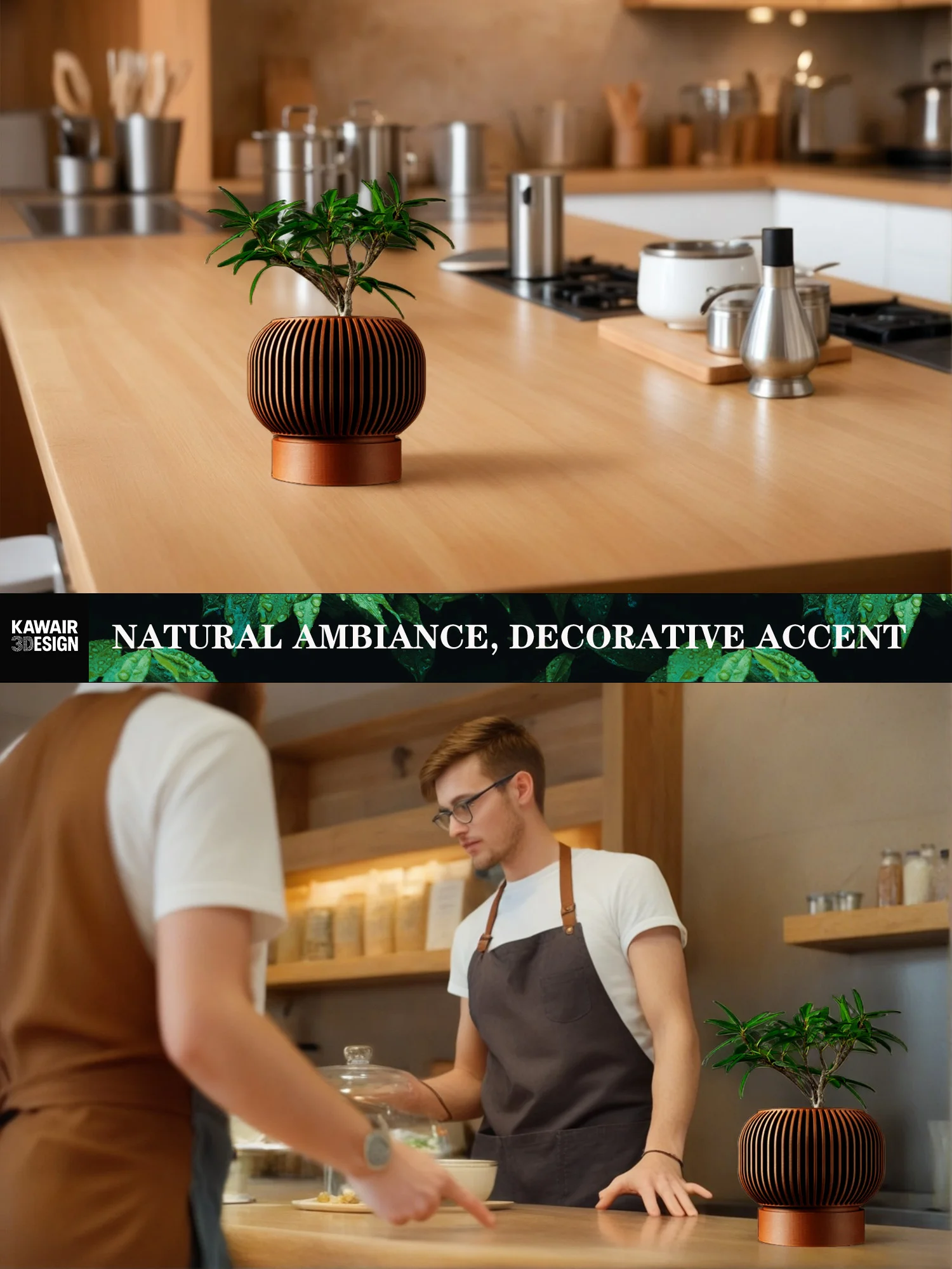 Modern Minimalist 3D Printed Plant Pot – Biodegradable Flower Planter for Home Decor, Eco-Friendly Sustainable Gift (Yuso) - Image 3