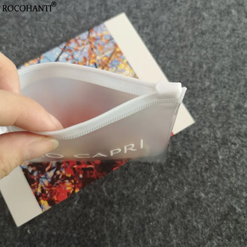 Custom LOGO Biodegradable Plastic EVA Small Transparent Frosted Zip lock Jewelry Bag Clear PVC Mini Zipper Pouch Gift Packaging - Image 2