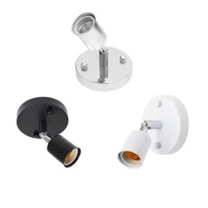 White Style E27 Wall Lamp Holder 180 Degree Rotation Adjustable Modern Design Metal Lamp Base Socket Apply for Home Lighting