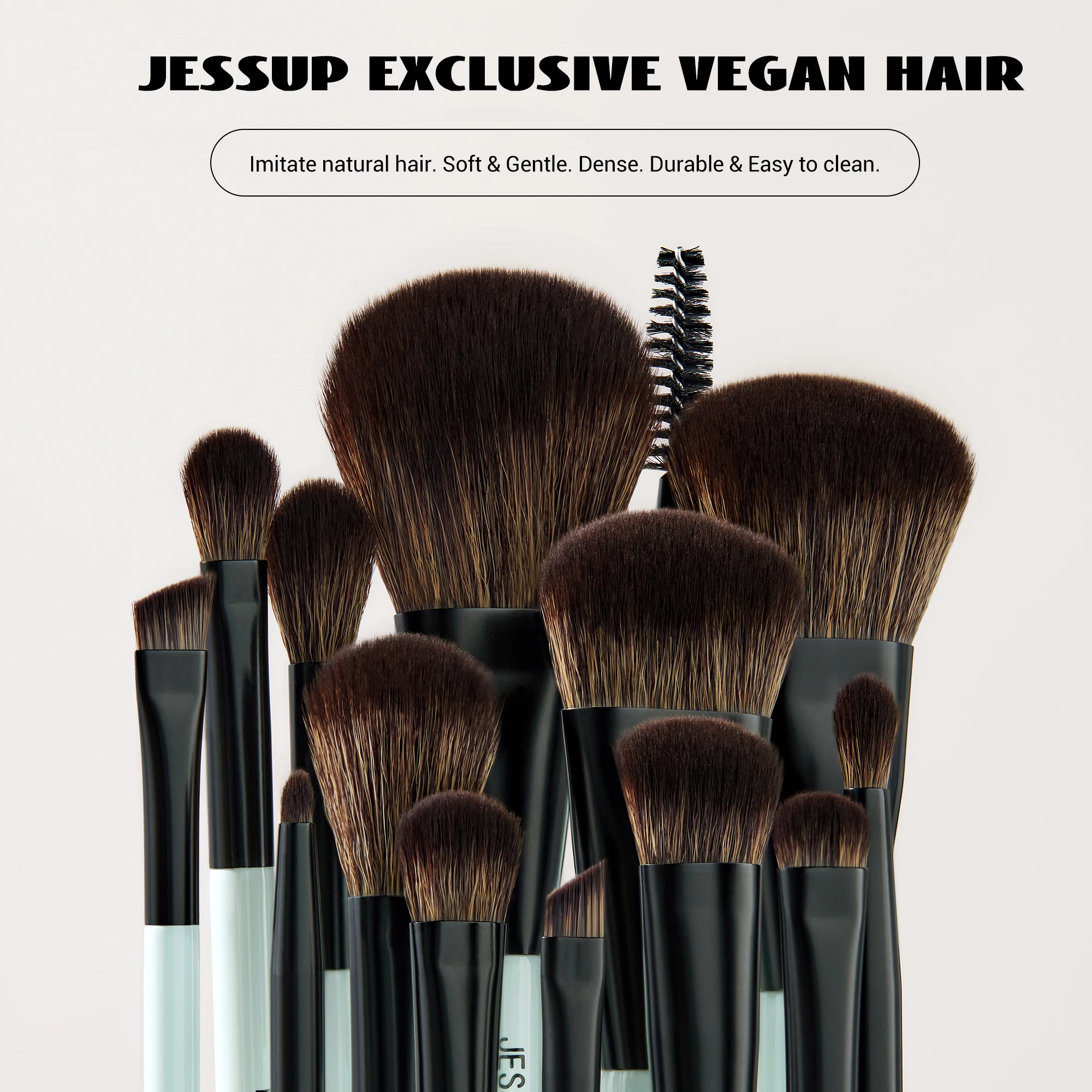 Jessup Makeup Brushes Set 2/3/6/10PCS,Double Sided Foundation Contour Brush Blush Blending Eyeshadow Concealer Cruelty Free T500 - Image 2