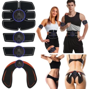 EMS Abs Trainer With Muscle Toning Pads Rechargeable Fitness Equipment For Abdomen Hips Shoulder Neck Relaxation And HomeWorkout
