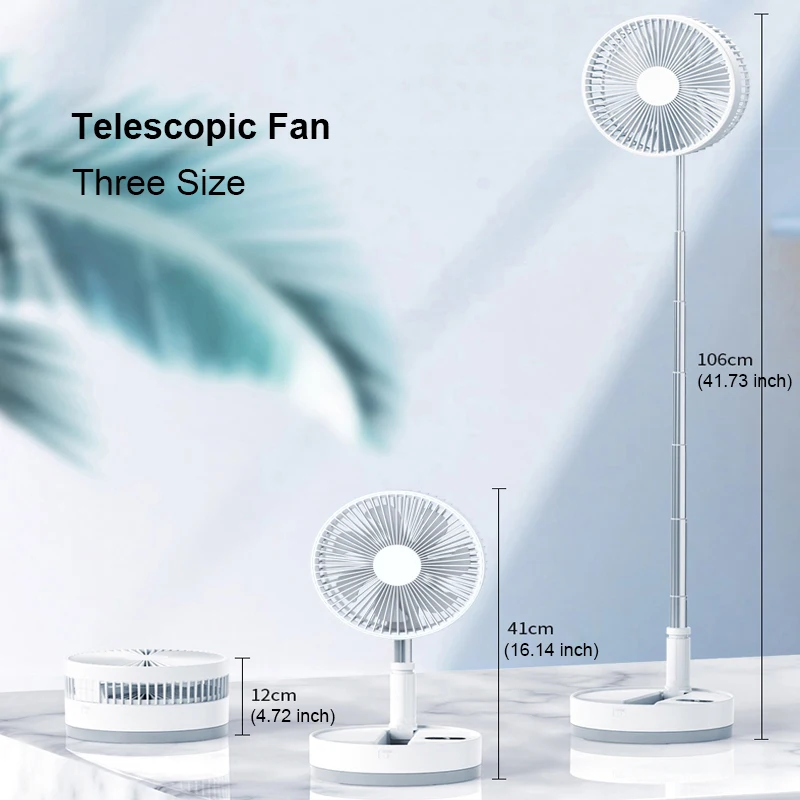 P10 10800mAh Folding Portable Fan USB Remote Control Air Cooler Silent Rechargeable Wireless Floor Standing Fan for Camping Desk - Image 5