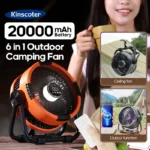 New Multifunctional 6 in 1 Desktop Fan 20000mAh Outdoor Camping Fan Air Circulator 4 Speed Adjustment Wireless Tent Ceiling Fan
