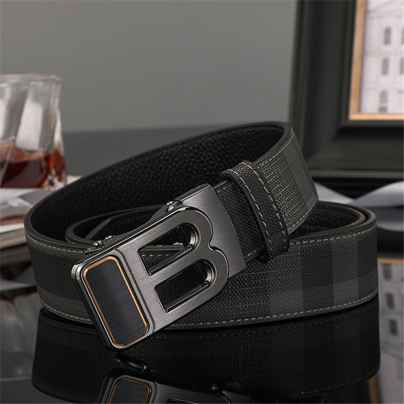 2024 High Quality Luxury Brand Designer Canvas Belts Male Automatic business Men belts Genuine Leather Belt for men Strap Jeans - Image 4
