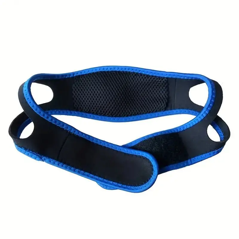 Snoring Stop Headband Anti-Snoring Belt Black Blue Chin Strap Adjustable Velcro Snoring Stop with Sleep Shut up and Breathe - Image 6