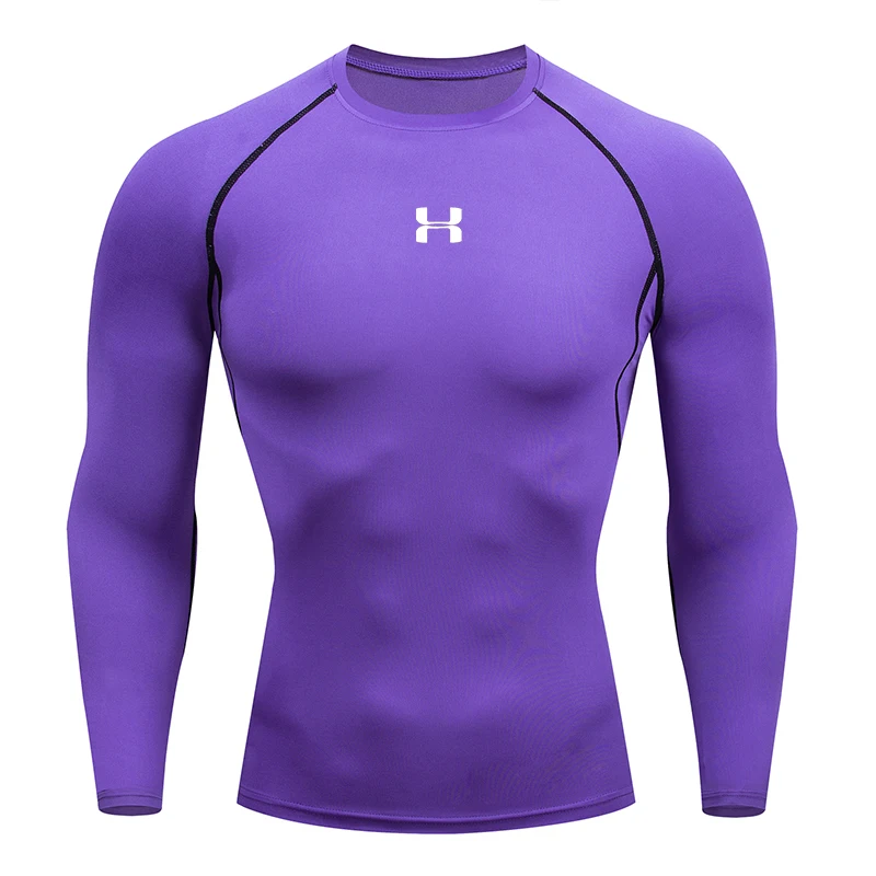 Men Running Compression T-shirt Long sleeves Sport Tees Gym Fitness Sweatshirt Male Jogging Tracksuit Homme Athletic Shirt Tops - Image 3