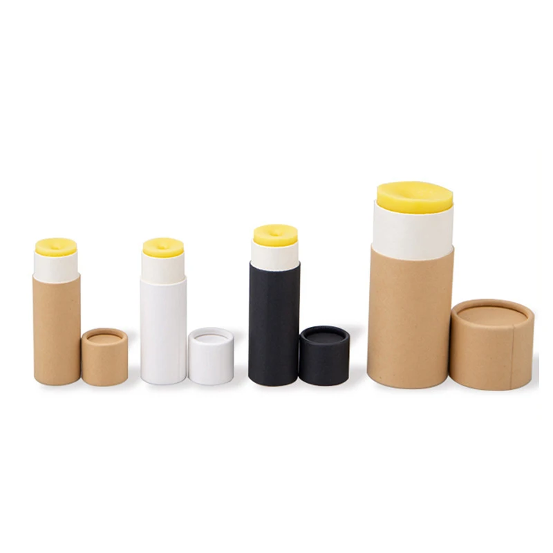 5Pcs/lot Kraft Paper Push Up Tubes Biodegradable Cardboard Cosmetic Cylindrical Packaging Lip Balm Deodorant Container - Image 5