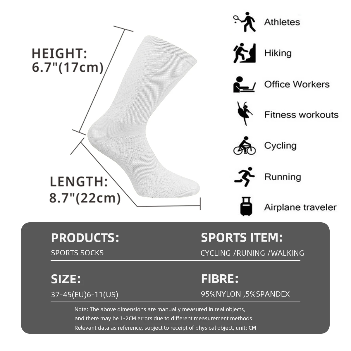 Cycling Socks Running Quick Dry Medium Cylinder Men and Women Sports Fitness in the Tube - Image 6