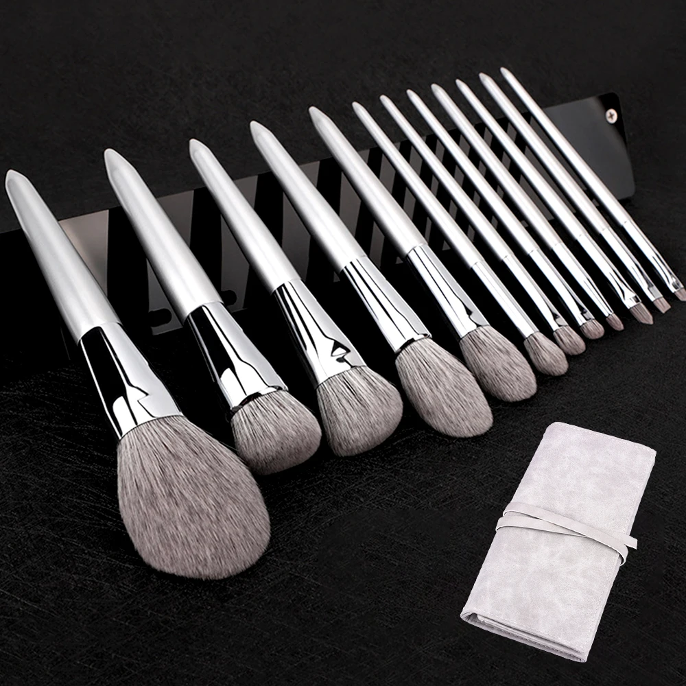 KLINA 12PCS Makeup Brushes Kit Professional Natural Goat Hair Foundation Powder Contour Eyeshadow Lip Make Up Tools For Women - Image 3