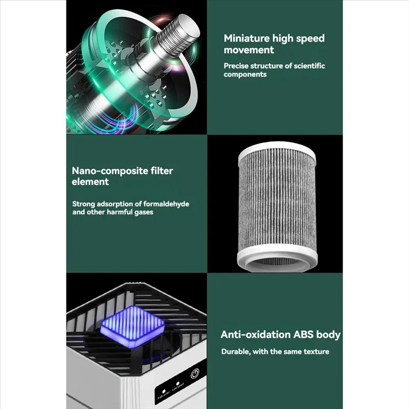 Air Purifier USB Portable Air Purifier With Aromatherap Smoke Odor Filter With Replaceable Filter For Home Car Kitchen - Image 4