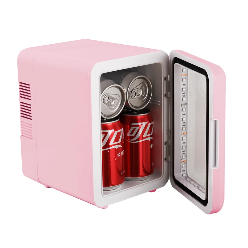 Pink Color Transparent Door Counter Drinks Cooler Freezer Table Top Small Mute Fridge Free Standing 4L Mini Fridge for Room - Image 5