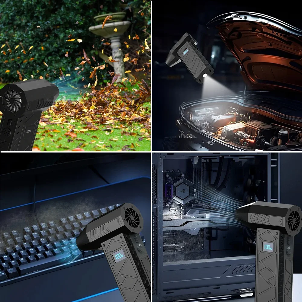 180000RPM Electric Air Duster with Display Screen Light 4 Gear Adjustable Cordless Turbo Blower 10000mAh USB Rechargeable Tools - Image 6