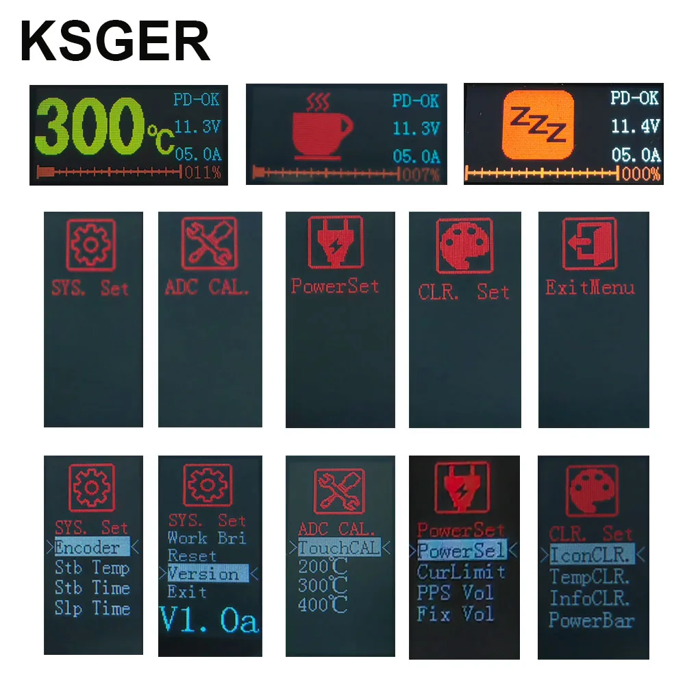 KSGER C210 Portable Soldering Station PD210 For JBC Iron Tips USB Welding 1.3 Inch TFT DIY Electric Tools Auto-Sleep 70W - Image 5